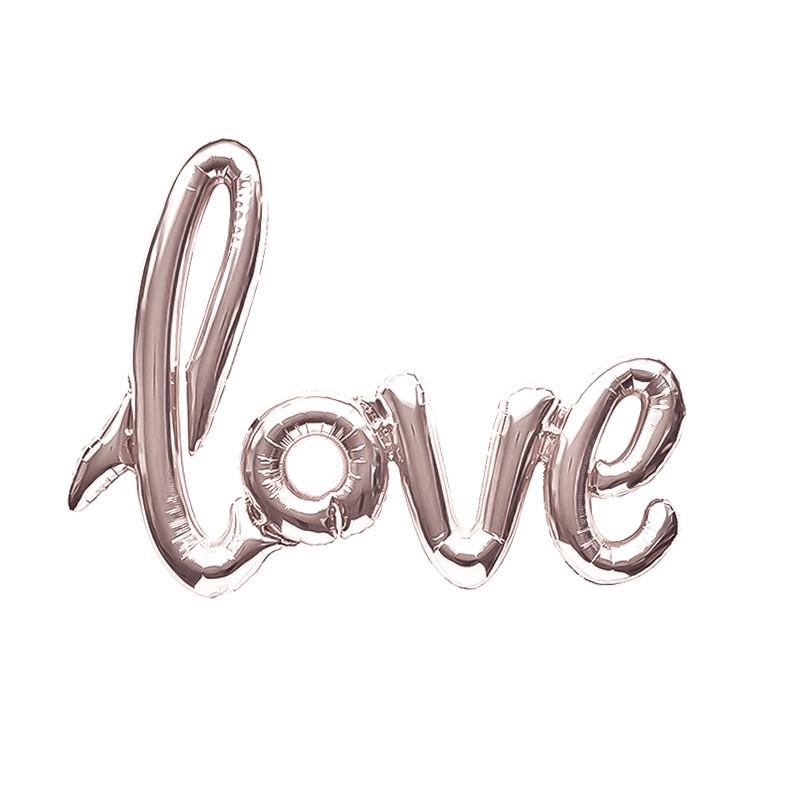 108cm LOVE Letter Foil Balloon Wedding Valentines Anniversary  Birthday Party Decoration Champagne Cup Photo Booth Props