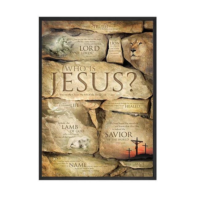 Jesus Kreuz Löwe Religion Erlöser Druck Kunst Leinwand Poster für Wohnzimmer Dekoration Heim Wanddeko Bild