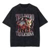 Italian Brainrot Bombardiro Crocodilo Vintage Washed Tshirts Crocodile Plane Bomber Funny Meme Tshirt Man Fashion Streetwear
