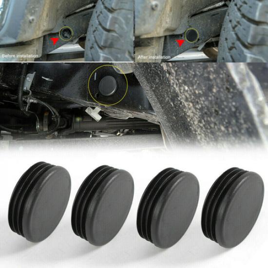4x Black ABS Chassis Frame Hole Cover Trim For Jeep Wrangler JL Gladiator JT 18+