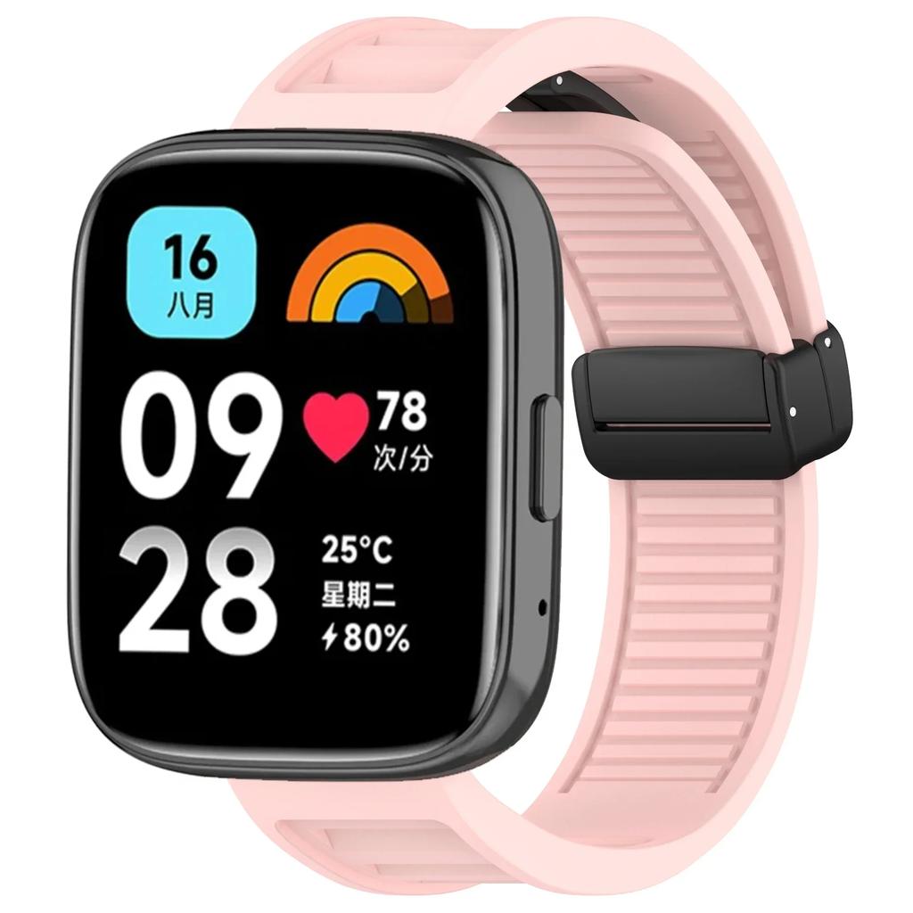 22mm Silicone Magnetic Buckle Band for Redmi Watch 3 Active/Lite Smartwatch Replacement Band for Xiaomi Redmi Watch 3 Lite Strap