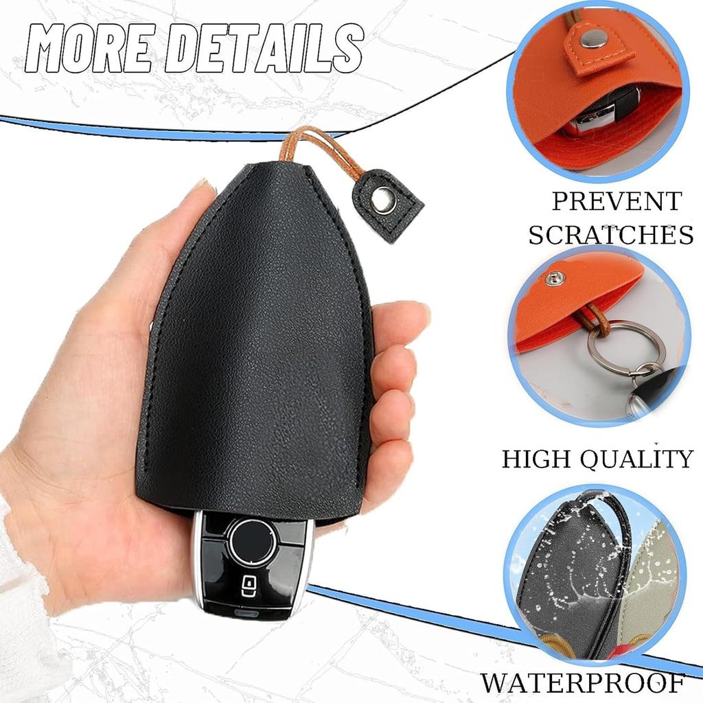 Car Key Case, 8Pcs Creative Pull-Out Key Case Cover, PU Leather Large-Capacity Car Key Protective Bag