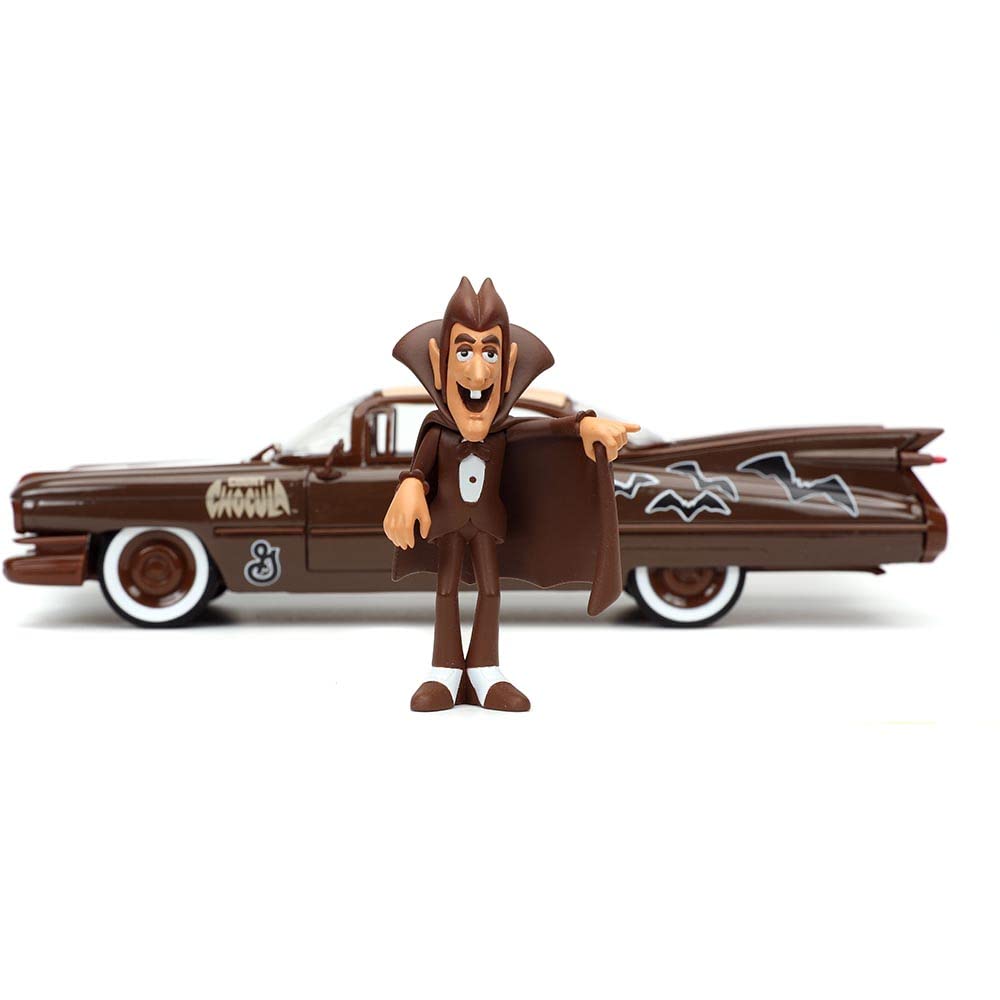 GENERAL MILLS 1959 CADILLAC COUPE DEVILLE CHOCULA Count Chocula Mini Car Diecast Car Brown 124 w/COUNT