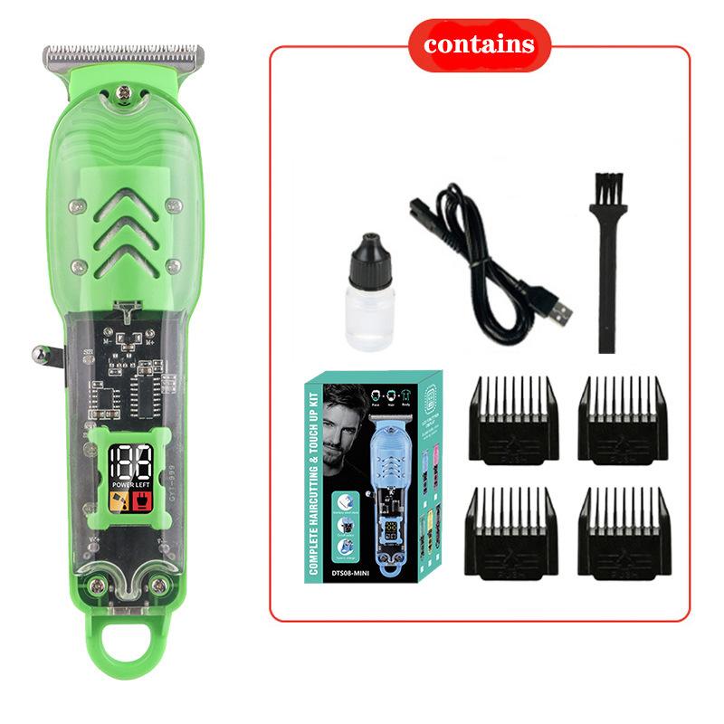 Electric Hair Trimmer Men'S Electric Shaver Trimmer Transparent Body Digital Display Professional Trimmer Usb Hair Cutting