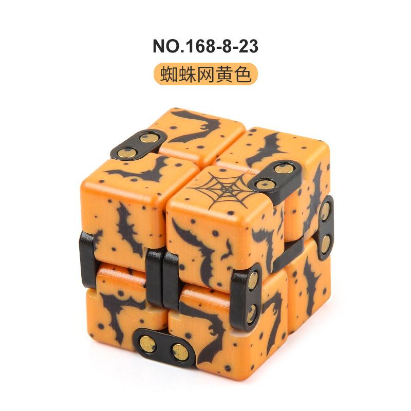 New Strange Decompression Toy Uv Print Infinite Rubik'S Cube Halloween Theme Folding And Flipping Rubik'S Cube Fingertips Rubik'S Cube