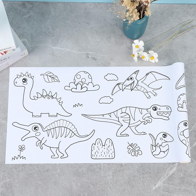 Kreativní velký ručně malovaný omalovánkový svitek pro děti: Zesílený papír na kreslení graffiti pro ranou výchovu