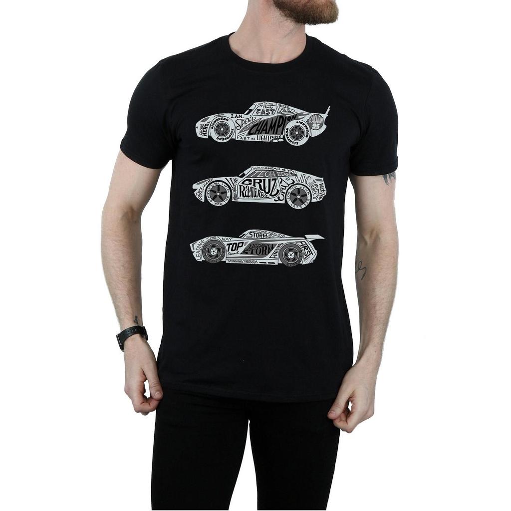 Disney Mens Cars Text Racers T-Shirt