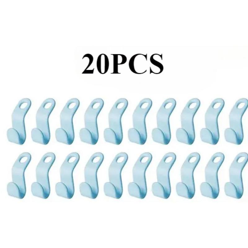 60Pcs Clothes Hanger Connector Hooks Space Saving Hanger Extender Closet Organizer Plastic Extender Clips Wardrobe Coat Shirt