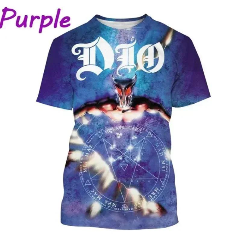 Móda Pánské Oblečení Nové Dio Band 3D Potisk Tričko Personalizovaný Hip-hop Rock Styl Harajuku Street Unisex Oversized Tričko Topy