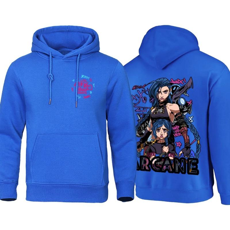Arcane Hoodie Men Anime Jinx Hoodies Autumn High Quality Fleece Sweatshirt Street Hoody Flexible Oversize Men's Clothing Hoodies & Sweatshirts Men’s