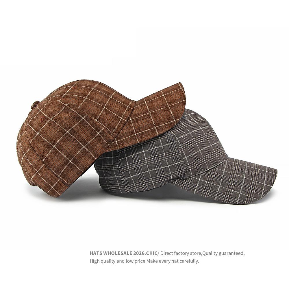 Men's Summer Plaid Baseball Cap Women's Outdoor Sunscreen Hat