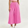 Damen Casual Locker geschnittene Karottenhose mit weitem Bein, elastischem Bund und Taschen