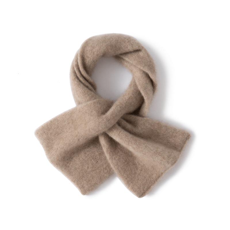 Women's 100% Pure Cashmere Knit Scarf – Versatile, Solid Color, Warm, and Perforated Design