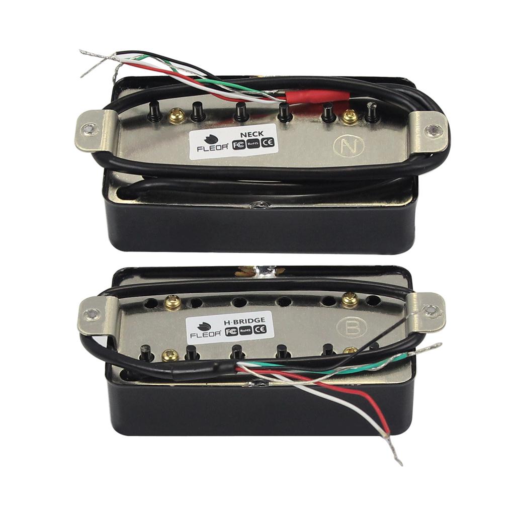 FLEOR 2PCS Ceramic Magnet Electric Guitar Humbucker Pickup Neck and Bridge LP Pickup Guitar Parts,Chrome/Black/Gold Choose