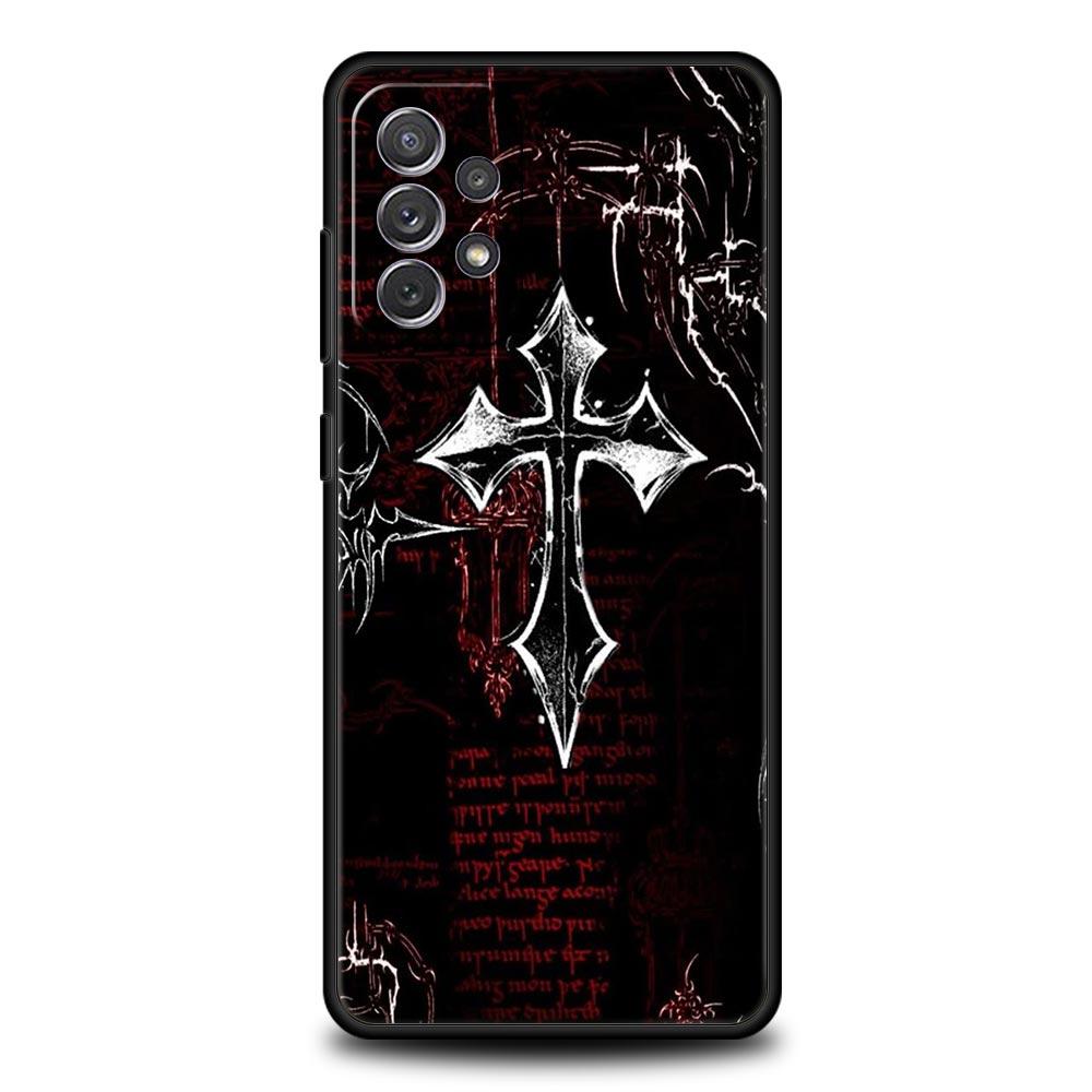 Cross Pattern Element Design Phone Case for Samsung Galaxy A55 A35 A17 A07 A15 A13 A25 A51 A71 A72 A73 A32 A52 A52S A41 Soft TPU