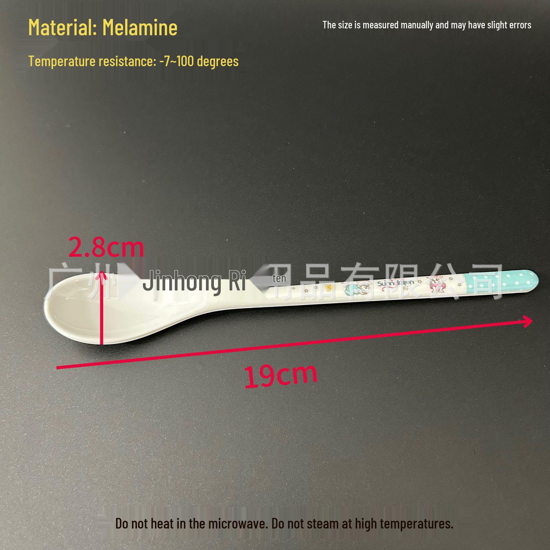 Cartoon Melamine Long-Handled Children s Spoon - Drop-Resistant for Desserts & Coffee