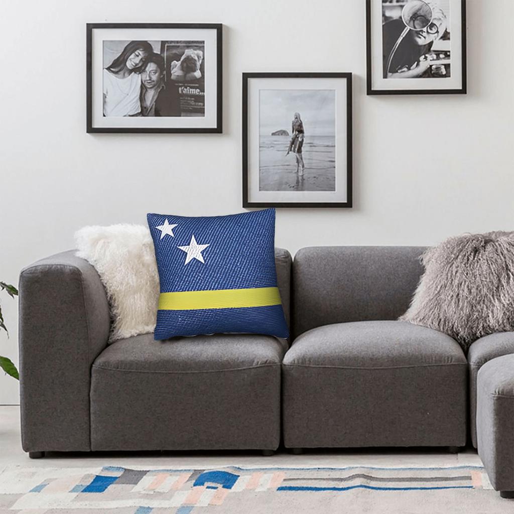 Curacao Flag Grunge Soccer Football Square Pillowcases Polyester Room Cushion Cover Cool Home Decoration Pillowcase 40*40