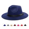 Fashion Western Cowboy Men's Hat English Style Woolen Hat Flat Top Flat Brim Black Top Hat European American Hats Accessories