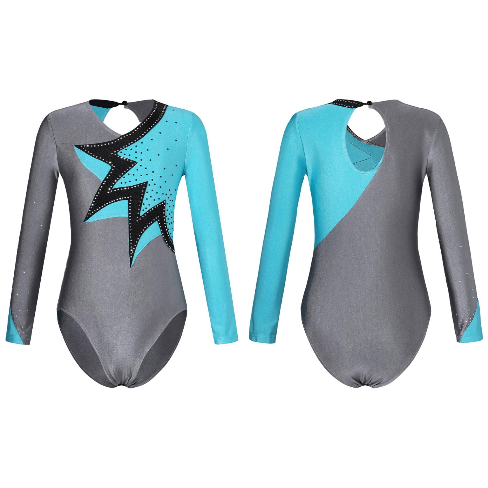 

Купальник для балета и танцев для девочек-подростков, комбинезон для художественной гимнастики, катания на коньках, комбинезон для джазовых танцев, одежда для выступлений на сцене 7-8 Years синий