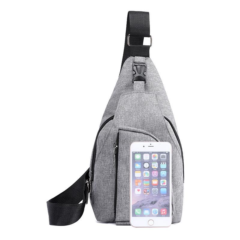 Men's bag, multi-layer men's breast bag, buckle Oxford cloth sports breast bag, outdoor small bag, men's messenger bag.
