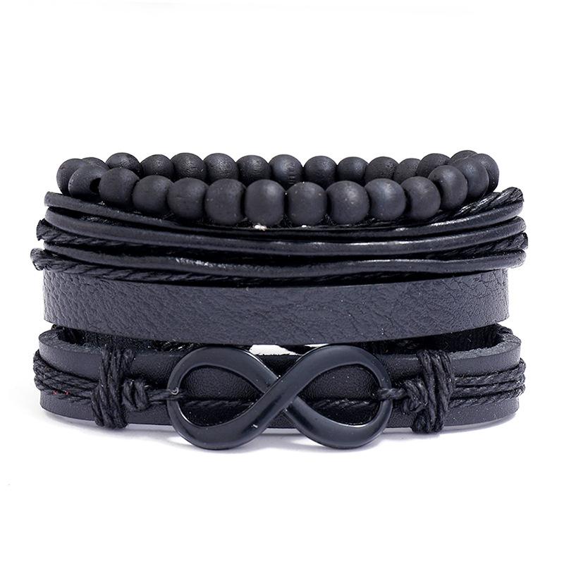 ZORCVENS Classic Hand-Woven Leather Bracelet Multilayer Men Bracelets Punk Beads Bangle for Friend Charm Jewelry Gifts