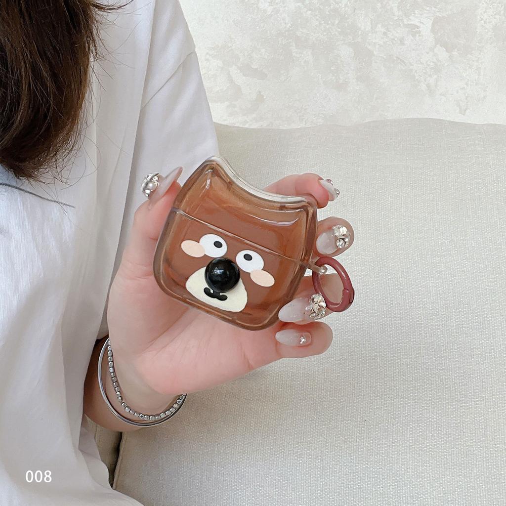 Cartoon Cute Bear Head Earphone Case for Apple AirPods 1 /1 Protective Cover One or Two Generations Anti-drop