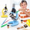 Kids Microscope Kit Portable 100X To 1200X Magnification Microscope Science Kit for Beginners Yellow