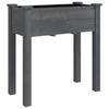 Plant Pot with Insert and Casters Gray 71x37x80 Cm Pine Wood