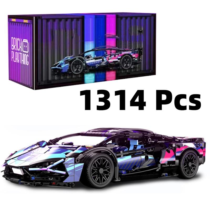 Highly Popular Cyberpunk Lamborghini Carriage Edition Lego Model Remote Control Car Toy