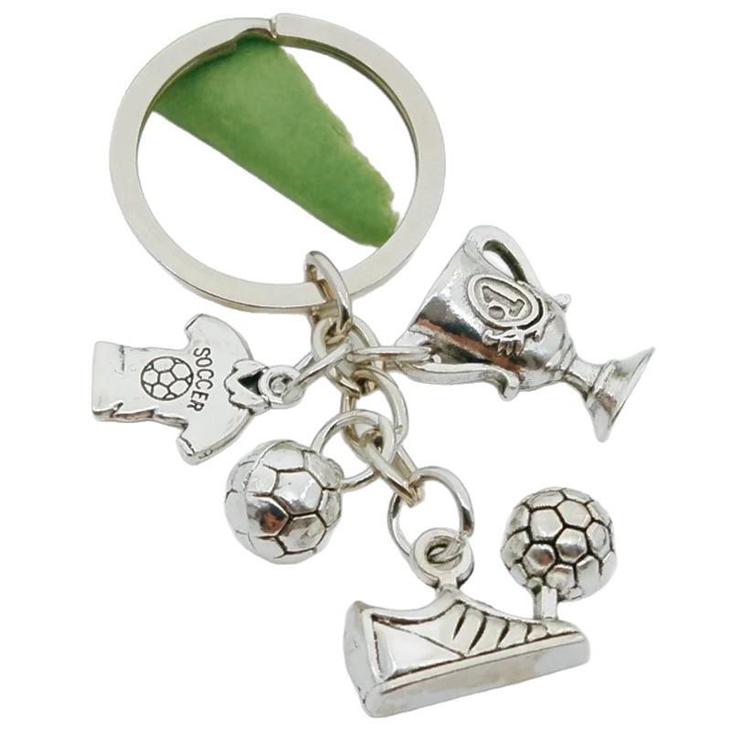 Commemorative Football and Basketball Trophy Keychain Pendant Gift