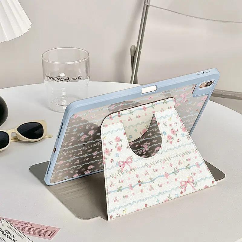 360 Degree Rotation Smart Cover for IPad 10.2 Case 7/8/9th Generation 2018 9.7 5/6th IPad Mini6 Air 4/5 10.9 2020 Pro 11 Floral