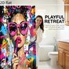 Pop Art Graffiti Woman Portrait Polyester Shower Curtain for Bathroom Wall Decor Tropical Vibrant Modern Home Liners