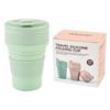 Reusable Portable Coffee Mug Heat Resistant Silicone Collapsible Travel Cup with Lid