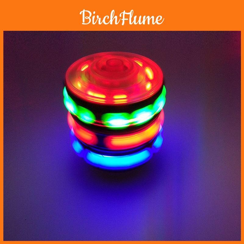 Colorful Flashing Musical Plastic Spinning Top Set With Battery-powered Lights