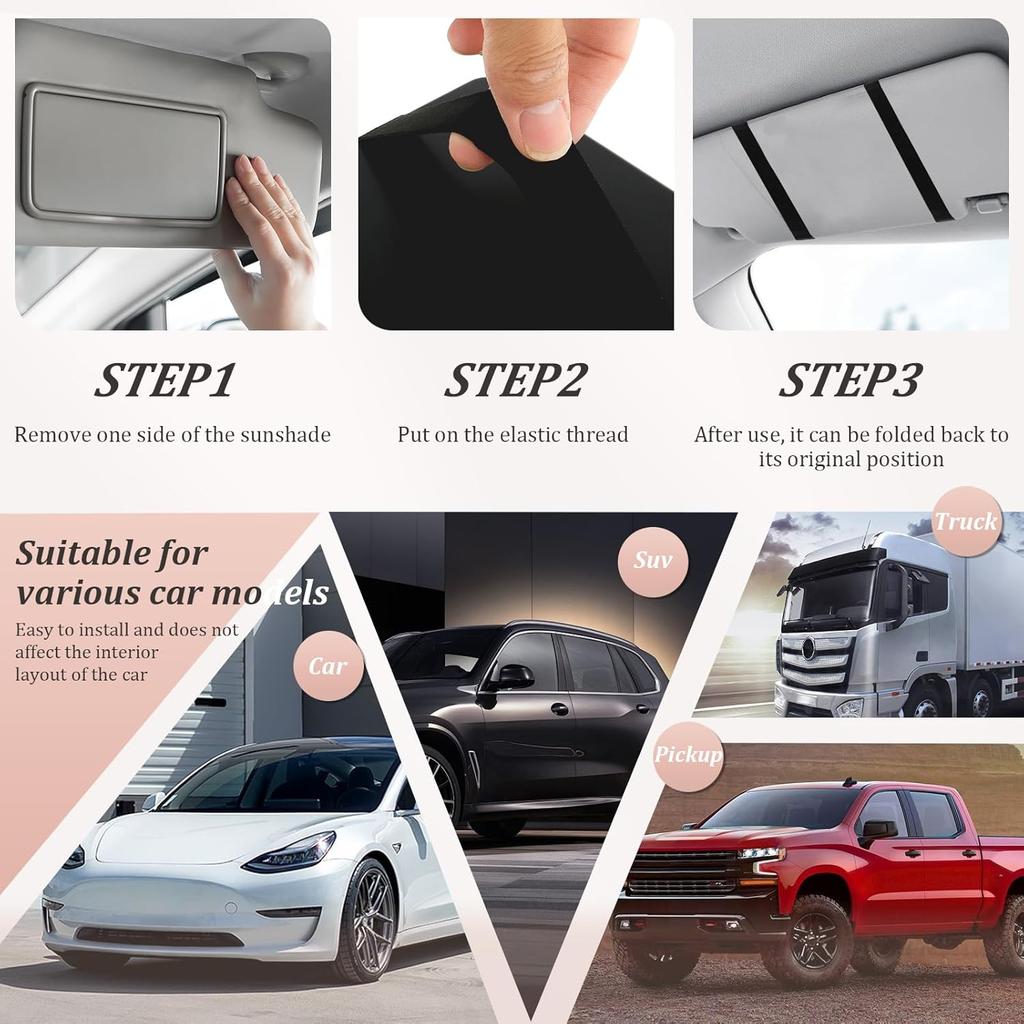 Car Sun Visor Vanity Mirror,60 LEDs Light &3 Light Mode,USB Rechargeable Sun Visor Vanity Mirror Dimmable Touch Screen Cosmetic Makeup Mirror