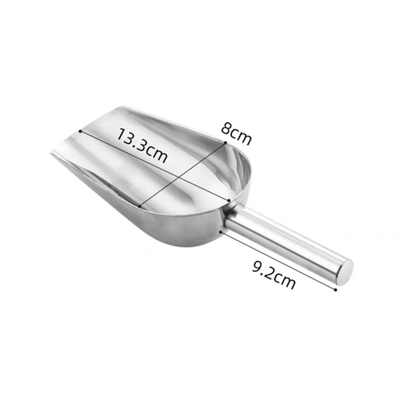 Eisschaufel aus Aluminiumlegierung in 4 Größen, multifunktionaler Getreide-Kaffeebohnen-Riegel-Würfelschaber, Messlöffel, Küchenzubehör