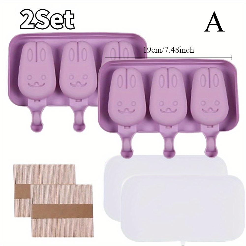 Cat Palm Mold Creative Cartoon Ice Cream Silicone Ice Cream Mold Cute Homemade Food Grade DIY Baking with Lid Easy Release Tray