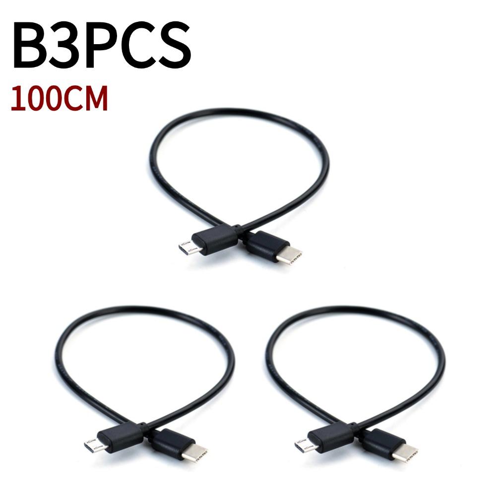 1/2/3PCS Reverse Charging OTG Cable Type-C To Micro USB Male-Male 30/100cm for Xiaomi Huawei OD3.5mm Black Data Cable