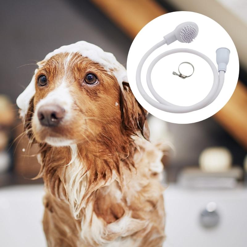 Handheld Shower Head with Detachable Brush for Effortlessly Dog Cats Bathing In Bathroom or Outdoor Easy Installation