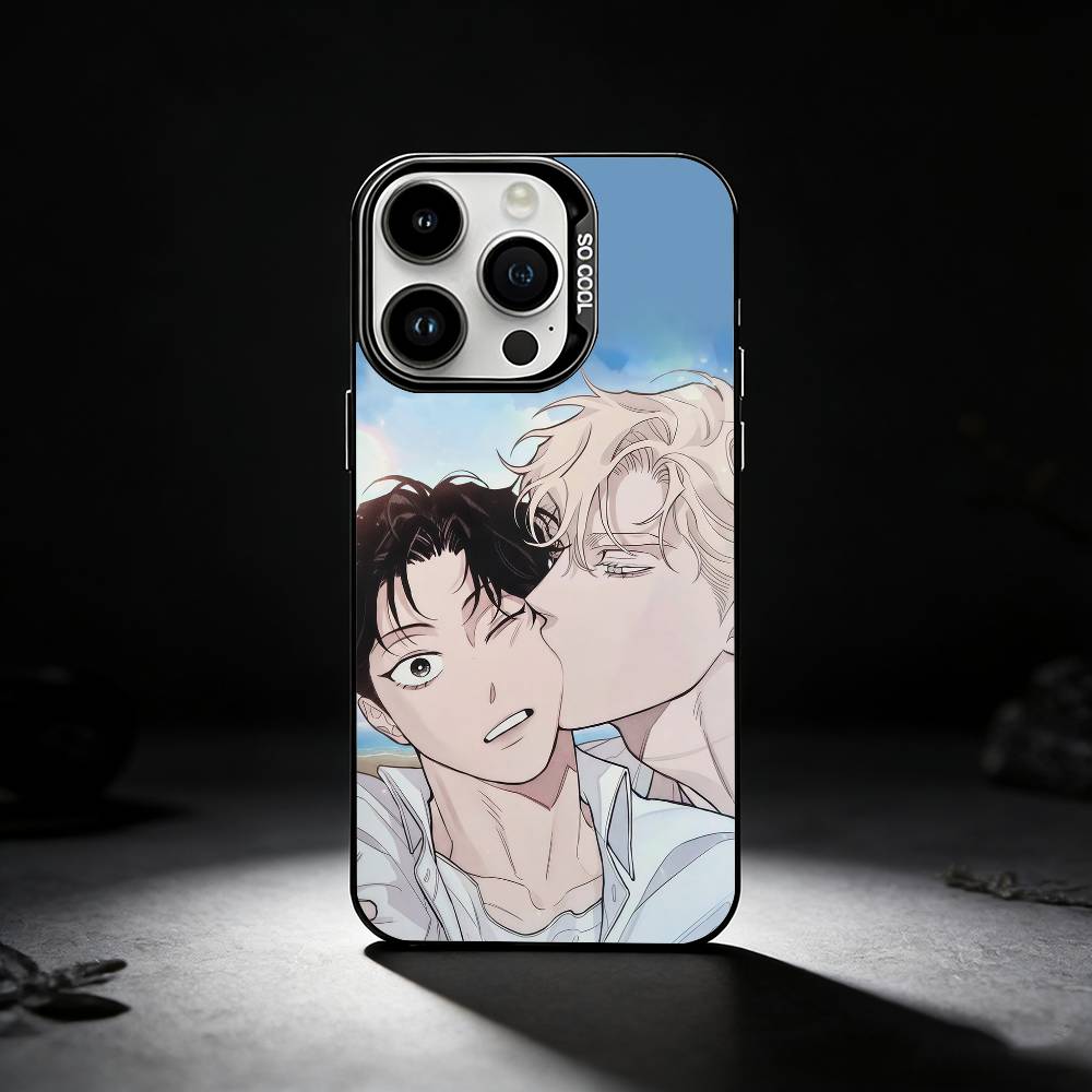 BL Manhwa R-roses And Champagne Phone Case For iPhone 17,16,15,14,13,12,11 Plus,Pro Max,XS,Colored Silver Phone Case