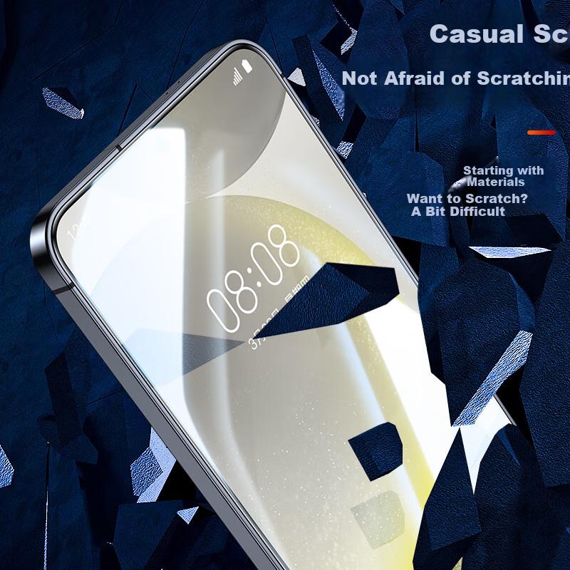 Tempered Glass Screen Protector for Samsung Galaxy S24+, Full Coverage HD Anti-Scratch Fingerprint-Sensitive Quick Unlock Protective Glass JM956