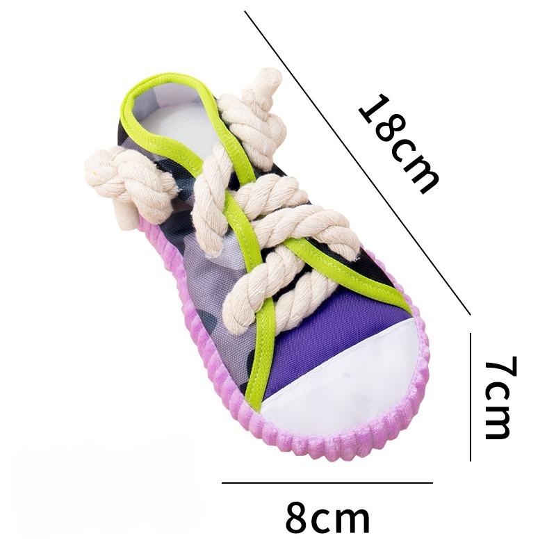 Dog Squeak Toy Teeth Grinding Bite Resistant Slippers Shape Puppy Chew Toy With Cotton Rope Pet Chewing Toys Dog Toys