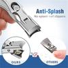 2 PCS Heavy-Duty Nail Clippers Set – Wide Jaw Toenail Clippers with Anti-Splash Catcher & PU Case for Seniors and Men