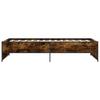 Bed Frame Smoked Oak 90x190 cm Wood Based Panel and Metal