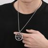 Hip Hop Stainless Steel Crown Cross Pendant Necklace Men's Women's Gothic Demon Subduing Pestle 60cm Necklace Gold Color Jewelry