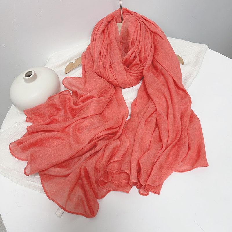 Cotton And Linen Solid Color Thickened Scarf Oversized Soft Women'S Shawl Warm Korean Version Of Fashion Silk Scarf