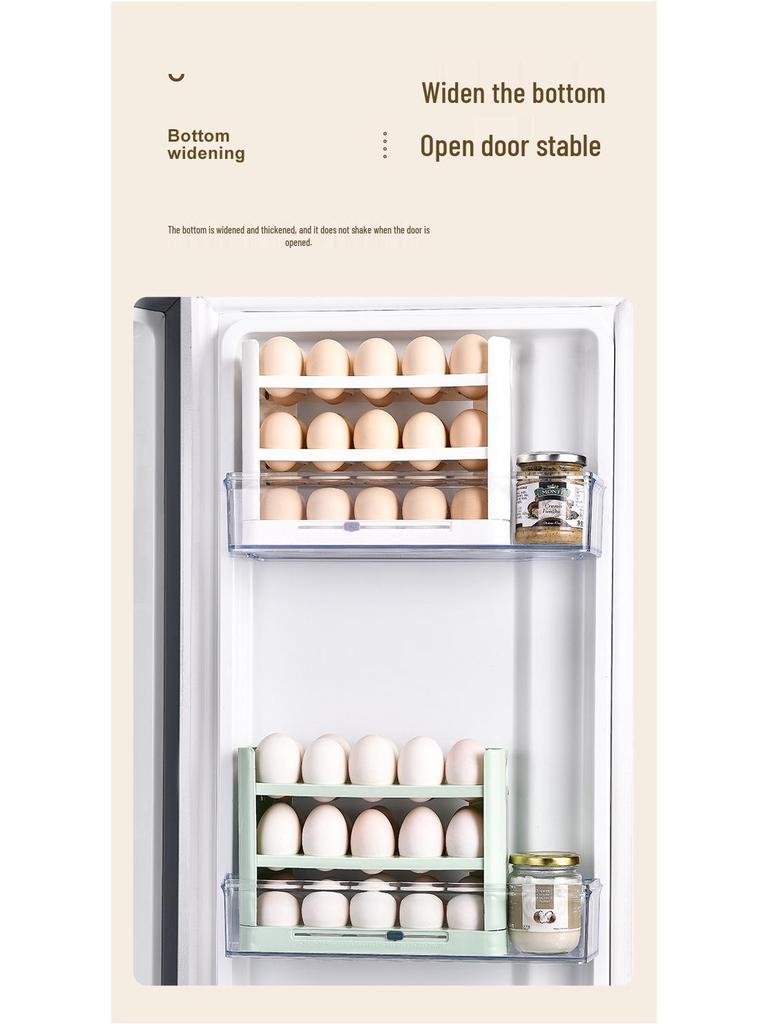 Wendebarer dreilagiger Eierhalter: 30-Eier-Aufbewahrungsbox für Küche und Kühlschrank