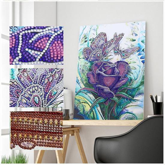 Ny spesiell form diamantmaleri Blomst Scenisk mønster DIY 5D Del Drill Kryssstingsett Krystallkunst Rhinestone Broderi