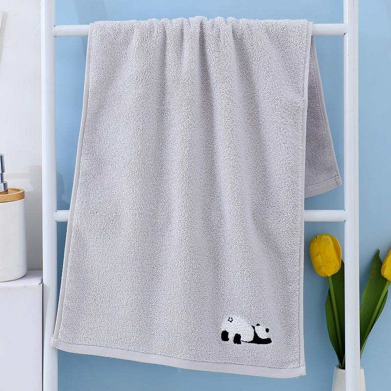 Panda Embroidered Cotton Face Towel Absorbent Pure Hand Face Cleaning Hair Shower Towels Bathroom Home Hotel for Adults
