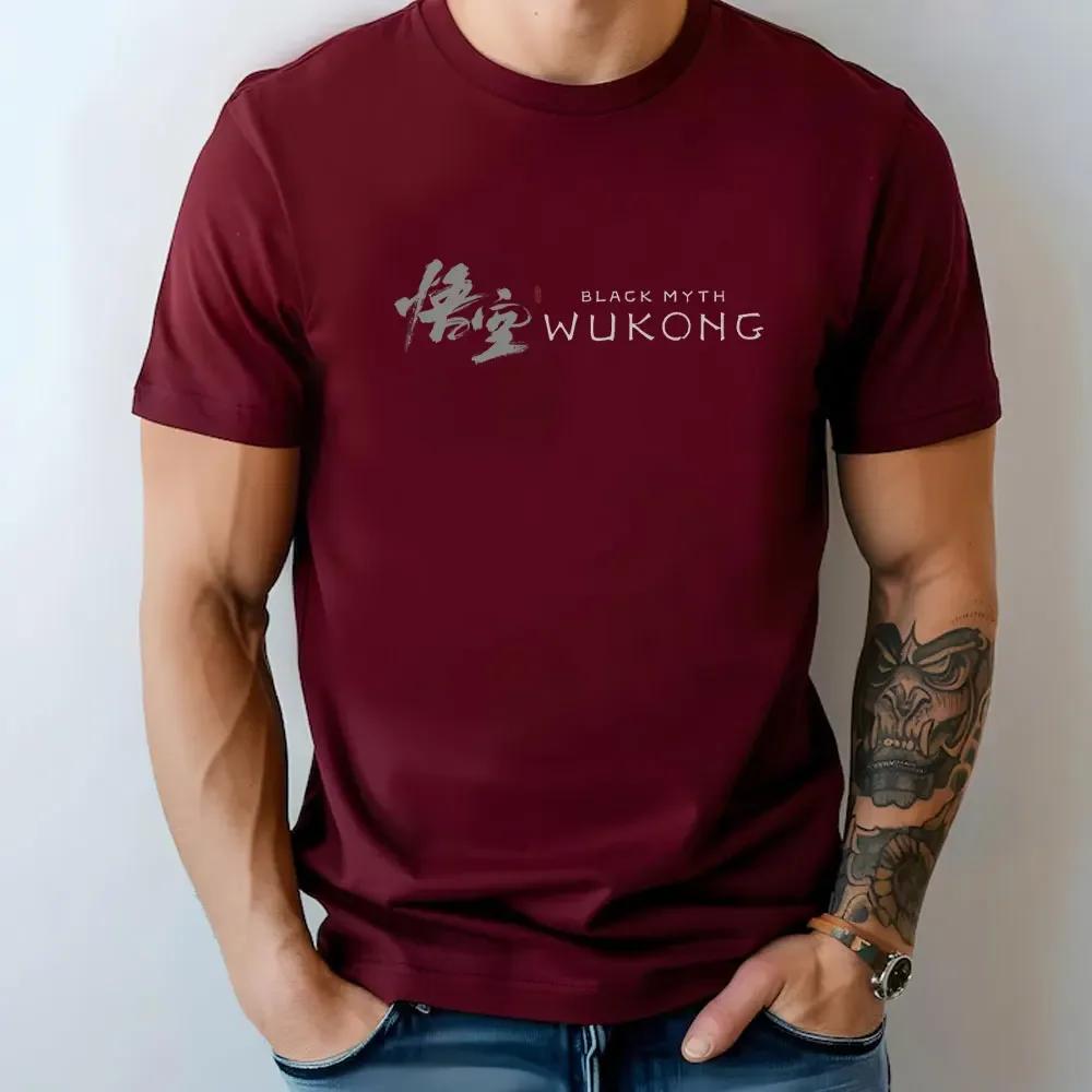 Black Myth Wukong Sun Wukong T-shirt Monkey King Gamer Print Tops Gift for Him Video Game Men Clothing Cotton Tee Graphic Shirts
